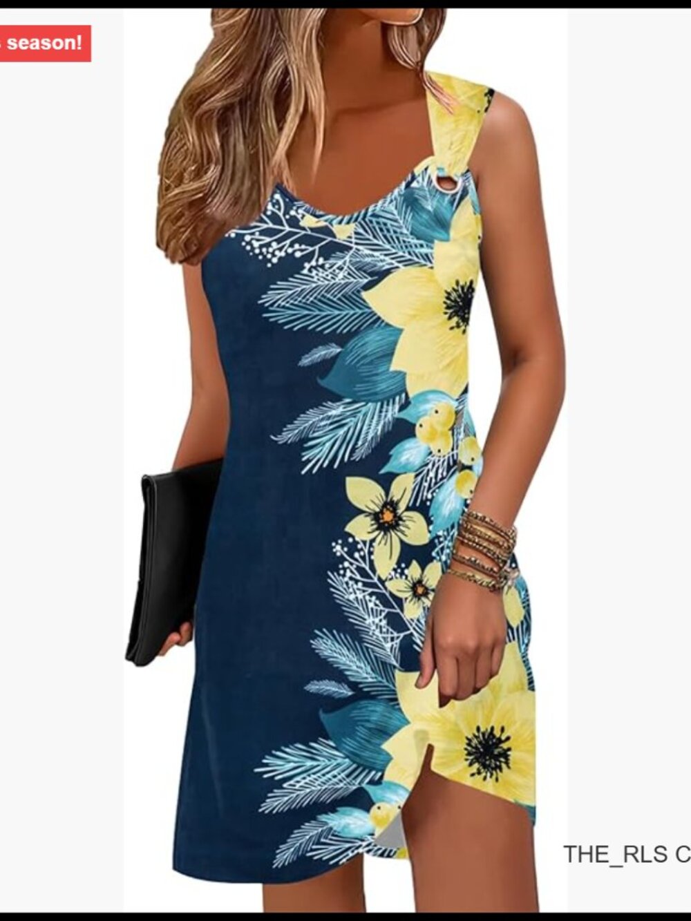 Sleeveless Summer Sundress with Pockets, Polyester+Rayon+Spandex